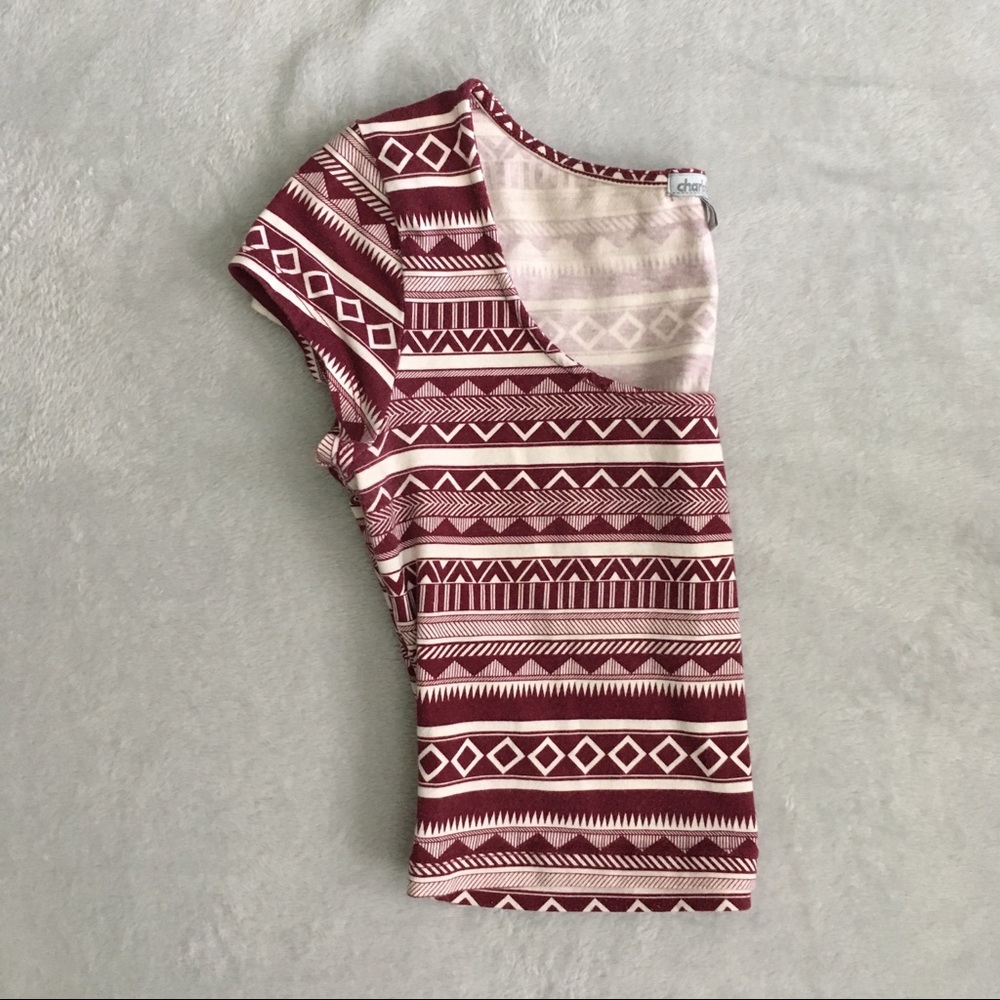Burgundy pattern crop top
